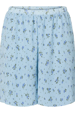 Flora Shorts med høyt liv - Cashmere Blue-Blue Flowers