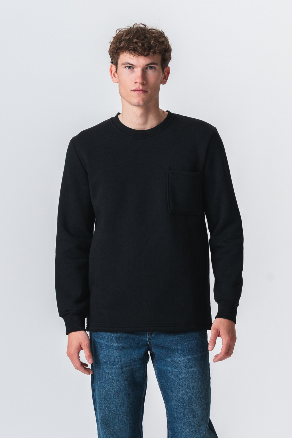 Pocket Sweatshirt Regular Fit - Svart