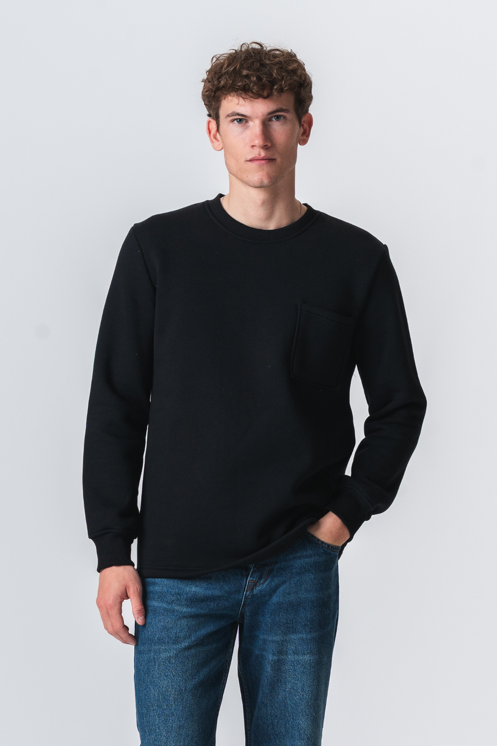 Pocket Sweatshirt Regular Fit - Svart