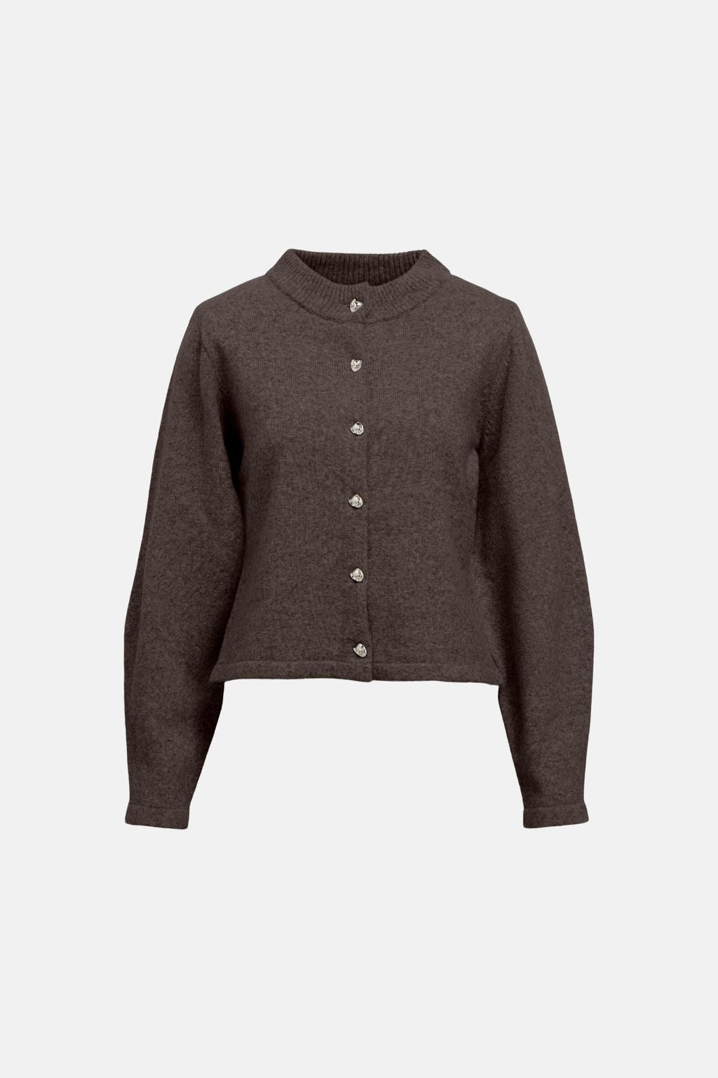 Zari Strikkecardigan - Seal Brown Melange