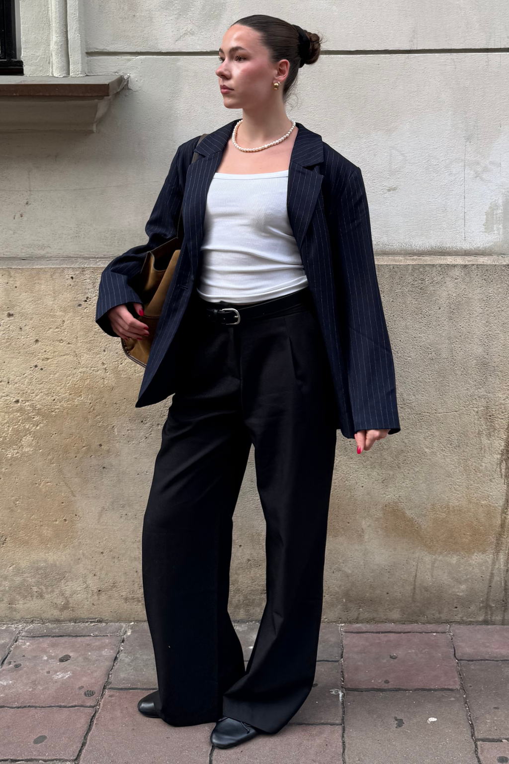 Oversized Blazer - Navy Pinstripe