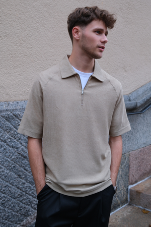 Enzo Kortermet Half Zip - Khaki
