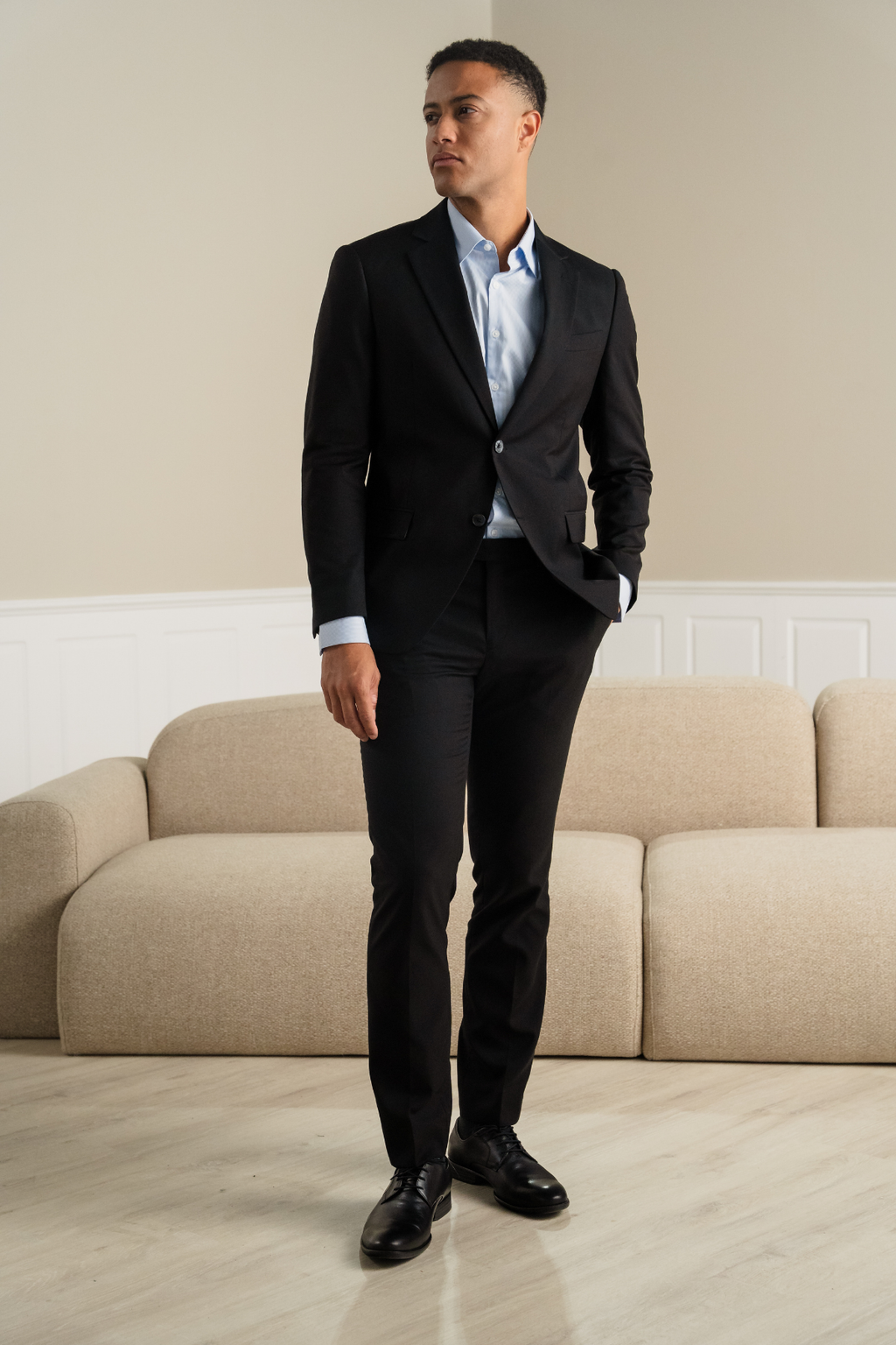 Premium Enkeltspent Blazer - Svart