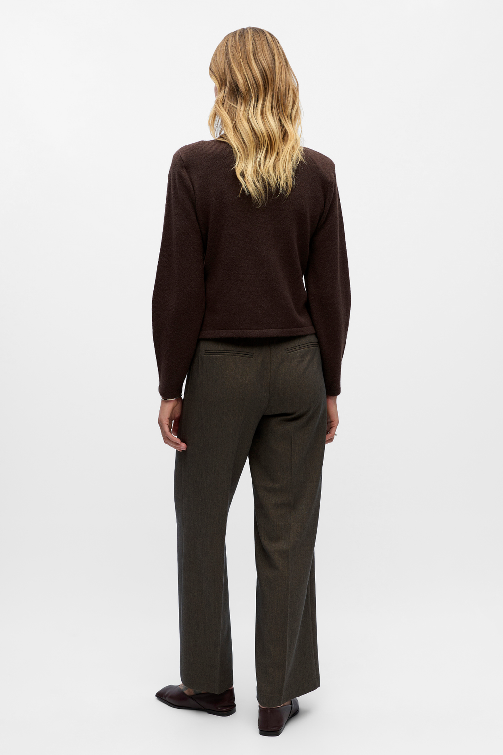 Zari Strikkecardigan - Seal Brown Melange