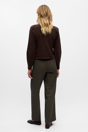 Zari Strikkecardigan - Seal Brown Melange