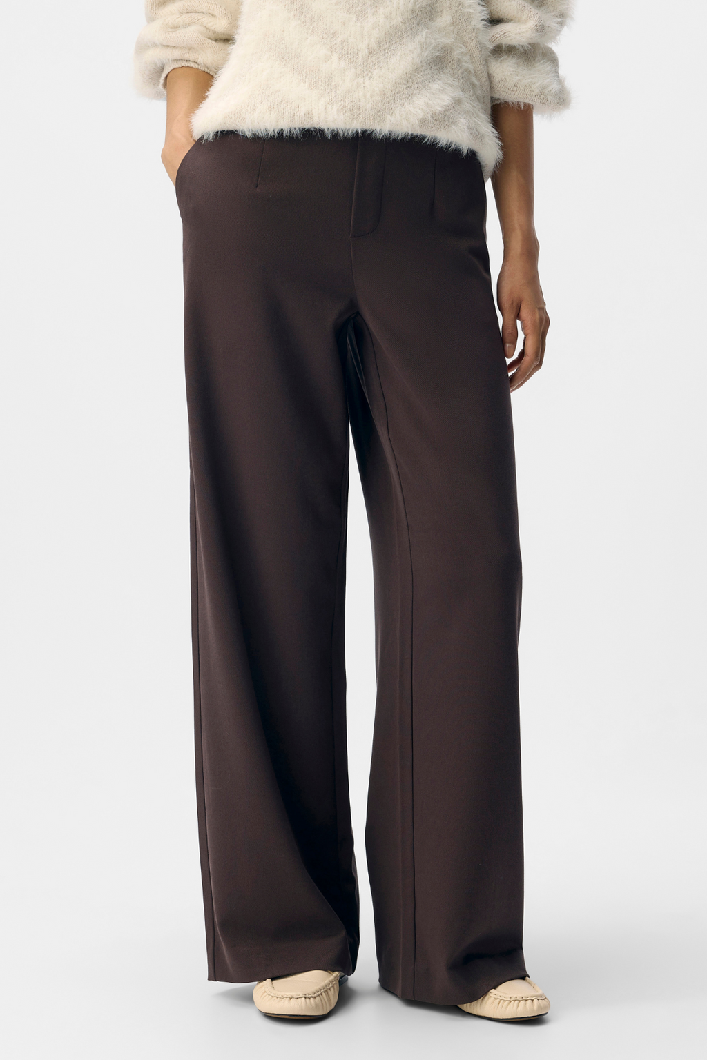 Lisa Wide Pant - Sjøbrun