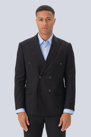 Premium Dobbeltspent Blazer - Svart