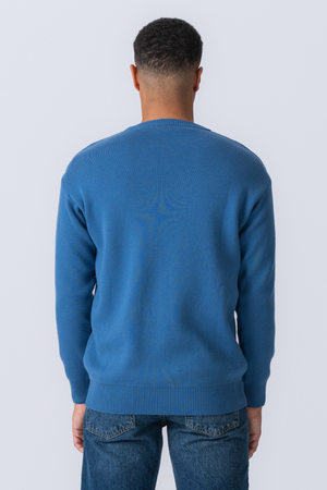 Crewneck Knit Sweater - Blå