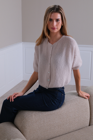 Mary Kortermet Strikk - Beige