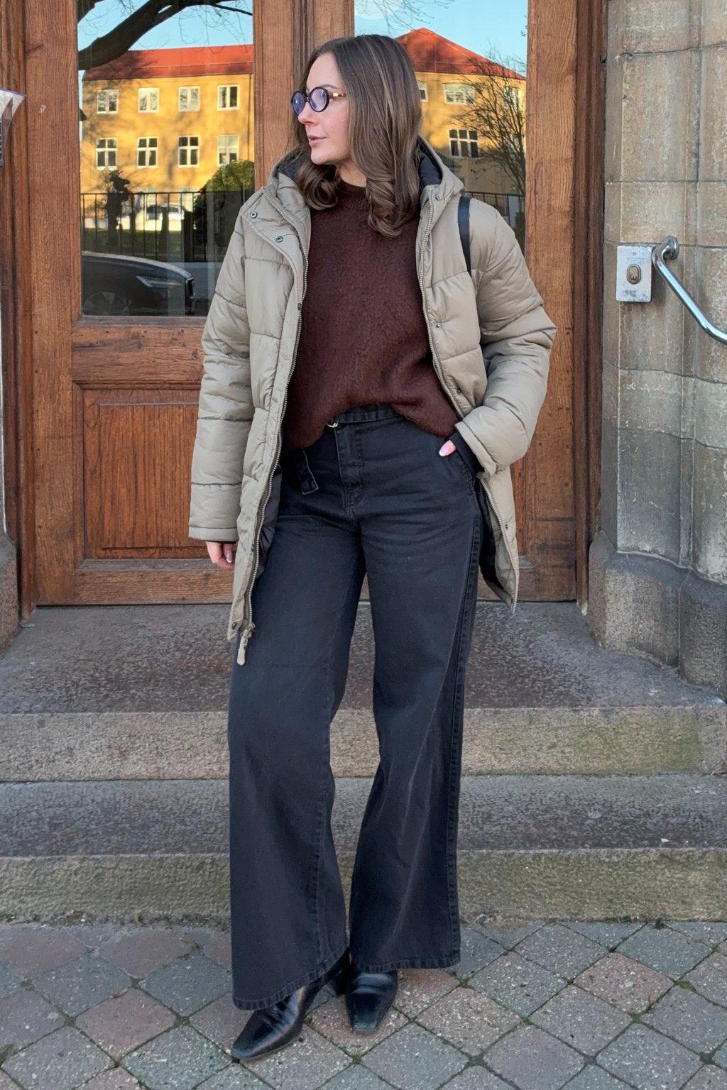 Lang Puffer Jakke - Sand