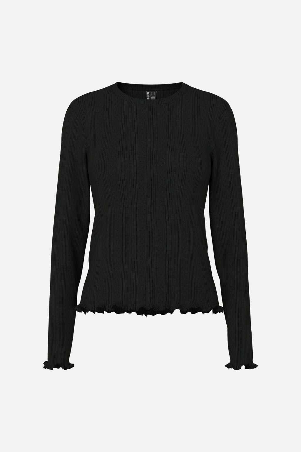 Marie O-Neck Poin Top - Svart