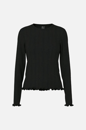 Marie O-Neck Poin Top - Svart