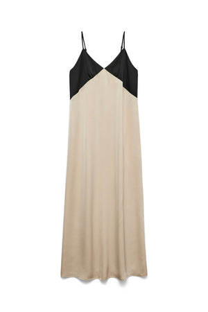 Joy Singlet Ankle Kjole - Black Cement Contrast