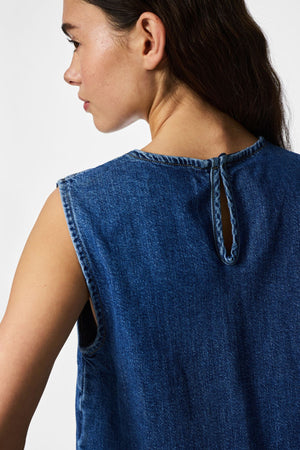 Silke Denim Topp - Medium Blue Denim