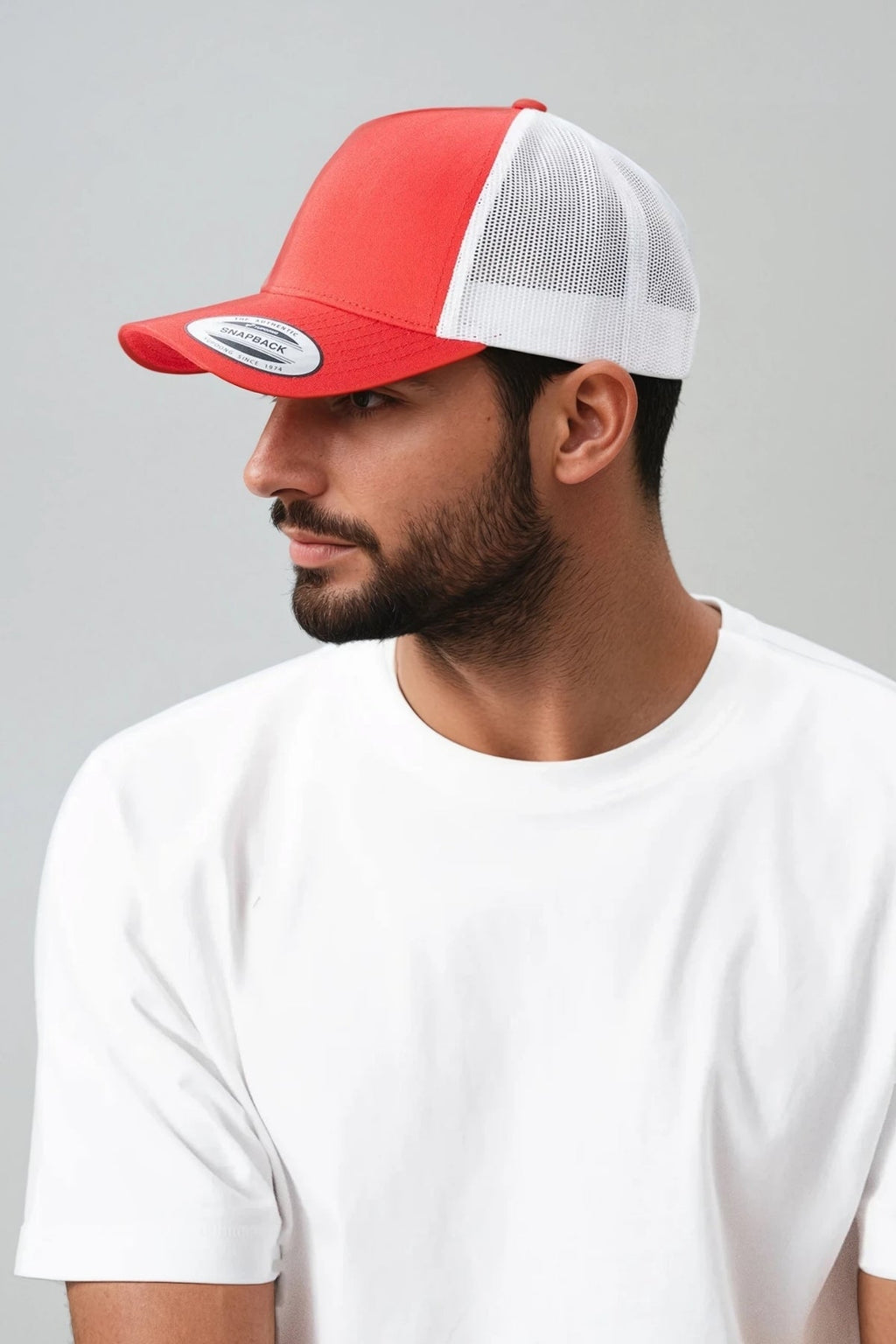 Retro Trucker Colored Front -rød