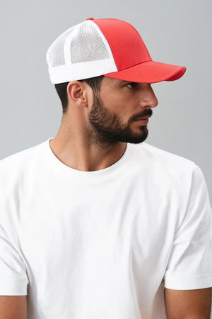 Retro Trucker Colored Front -rød