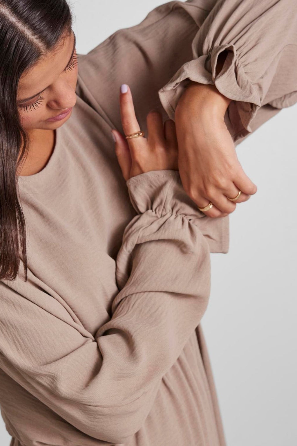 Flore Long Sleeve Kjole - Brun