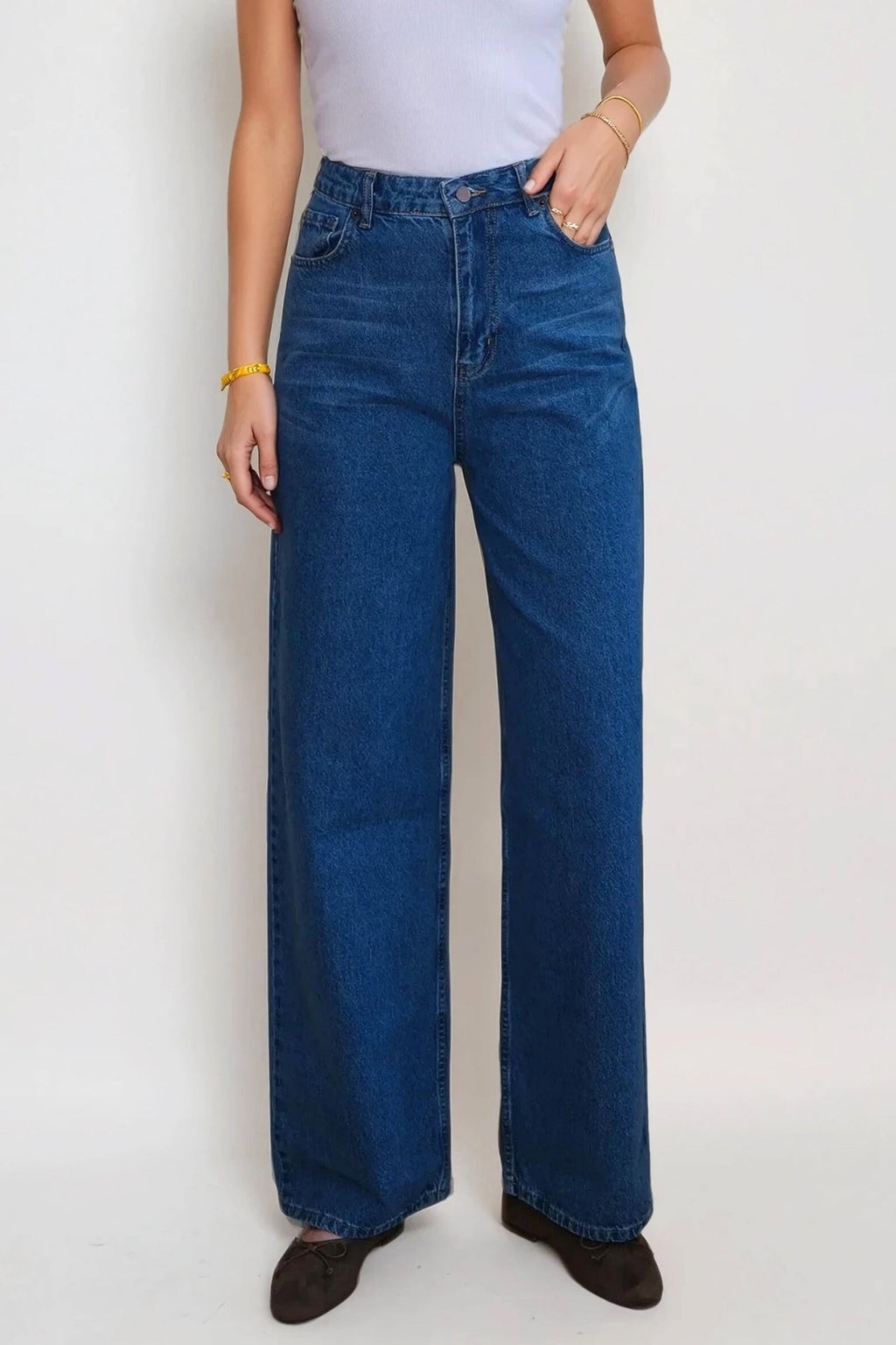 Nora Wide Jeans - Lys Blå Denim