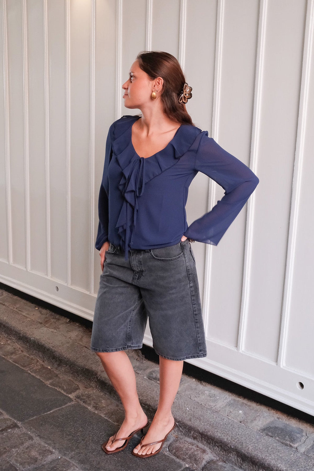 Alba Blouse - Navy