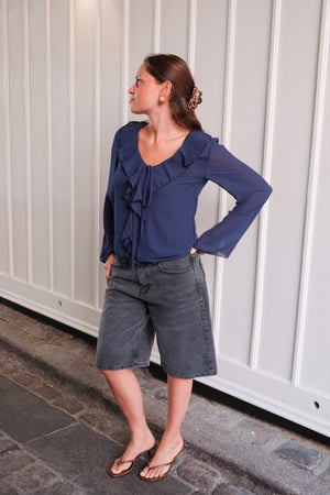 Alba Blouse - Navy