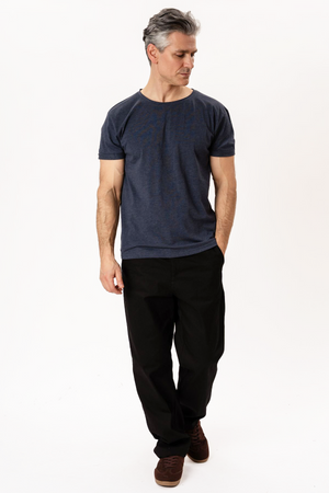 Dyp Neck T-shirt - Blå