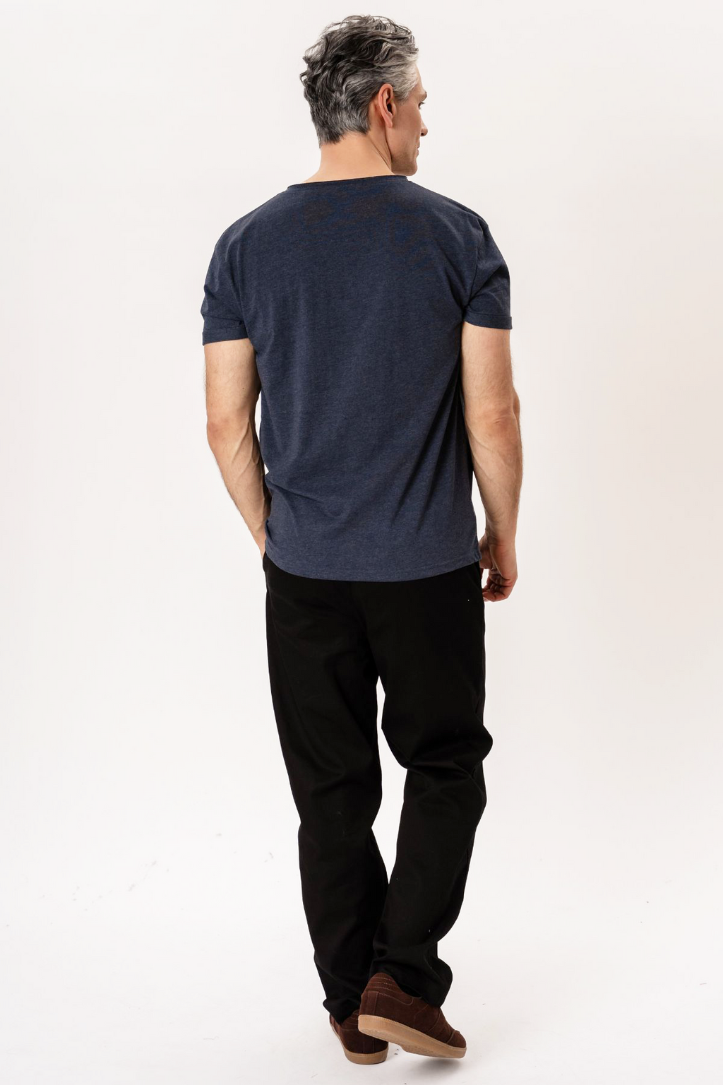 Dyp Neck T-shirt - Blå