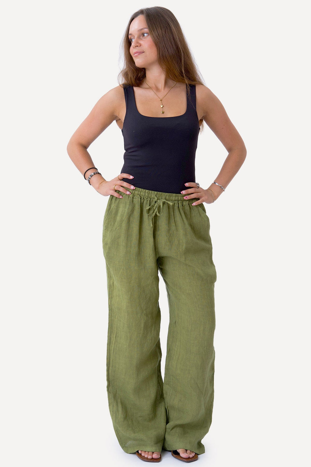 Astrid Lin Pants - Oliven