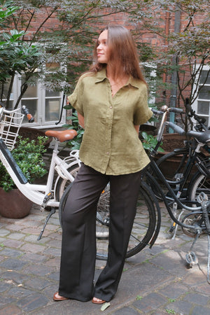Astrid Linskjorte - Oliven