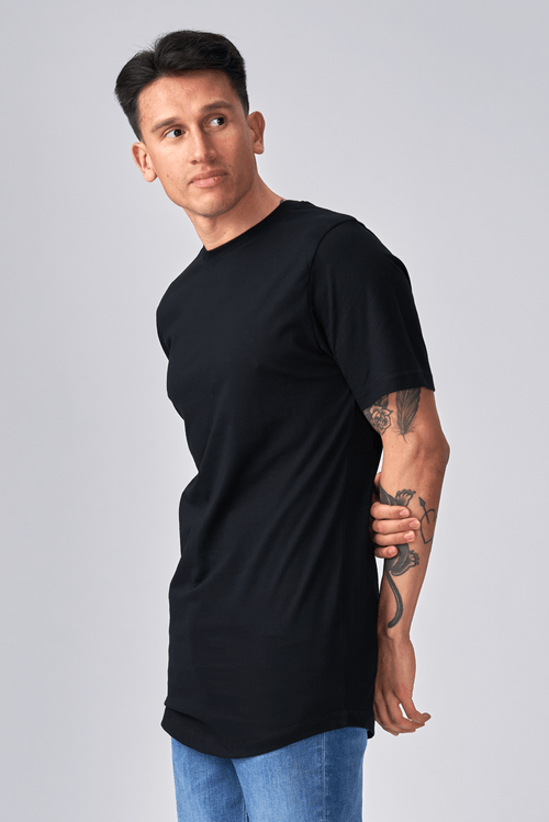 Long T-shirt - Svart