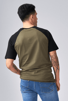 Basic raglan T-shirt - Svart-Army