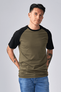 Basic raglan T-shirt - Svart-Army