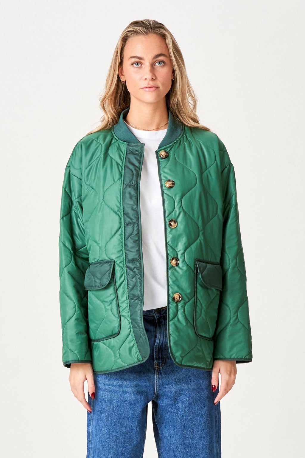 Quilted Block Jacket - Grønn