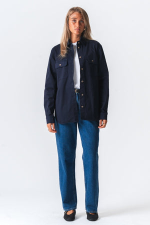 Amber Twill Skjorte - Mørkeblå