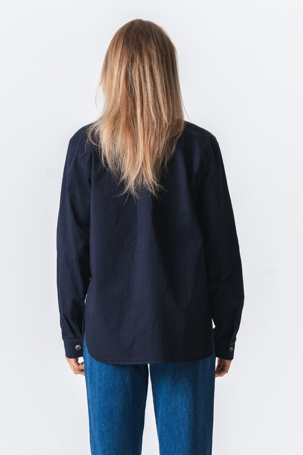 Amber Twill Skjorte - Mørkeblå