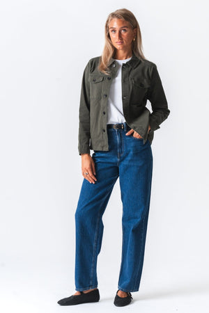 Twill Overshirt - Mørk Oliven