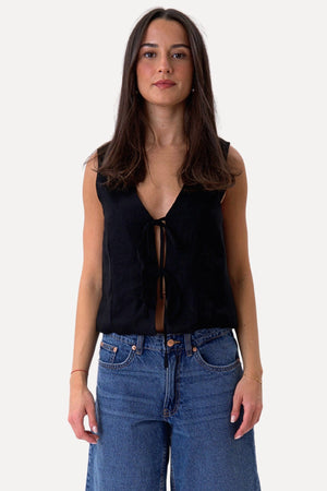 Lin Vest - Svart