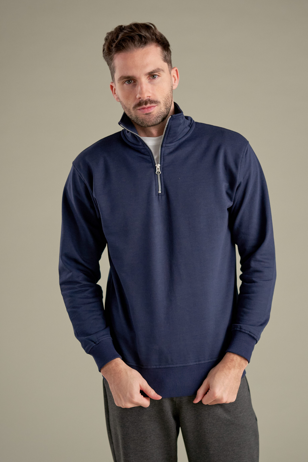 Sweatshirt Half Zip - Navy