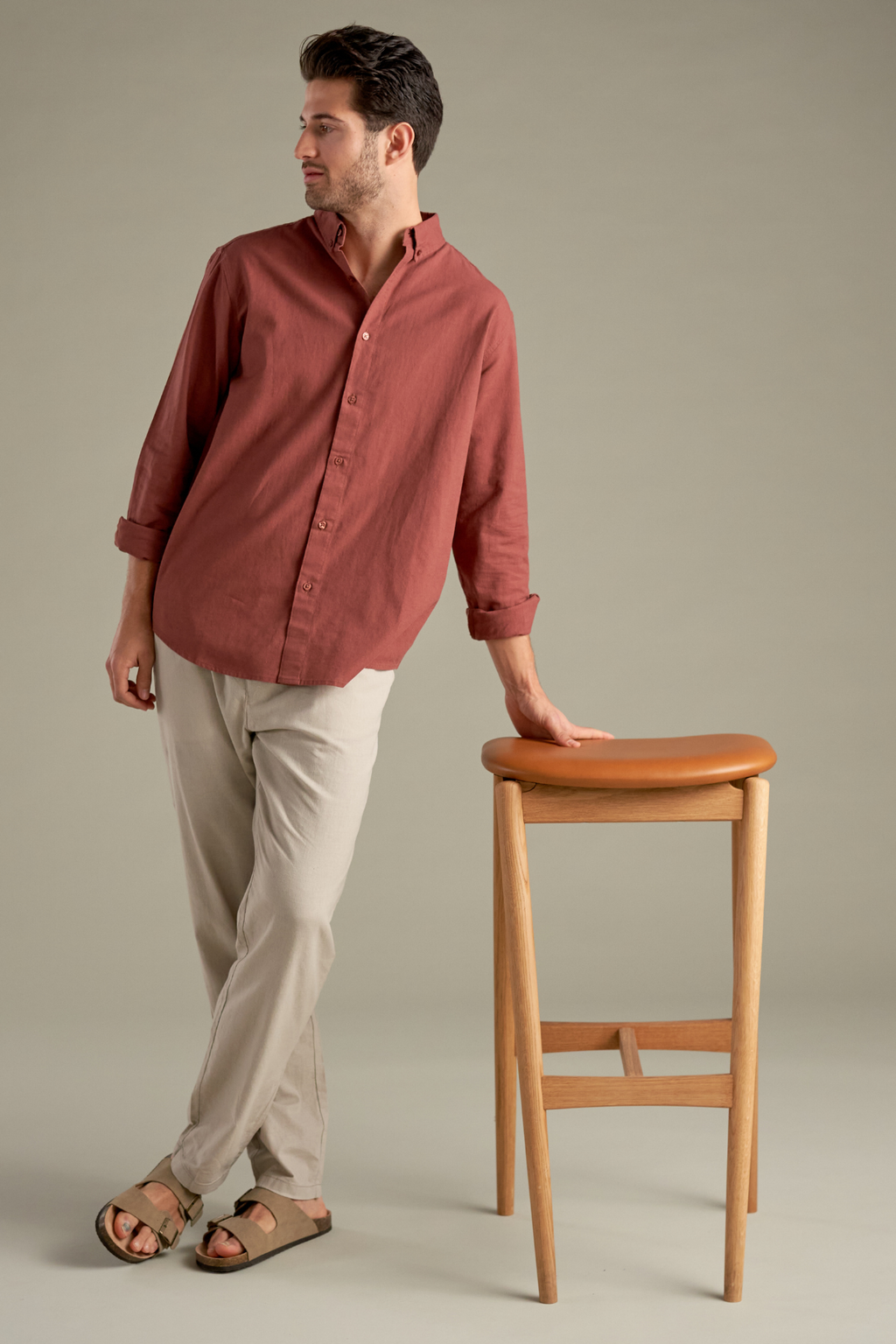 Linskjorte - Terracotta