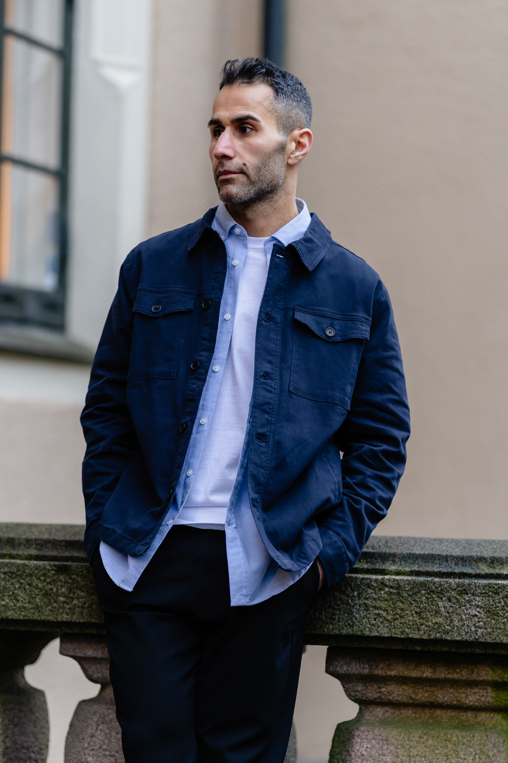 Twilskjorte - Marineblå