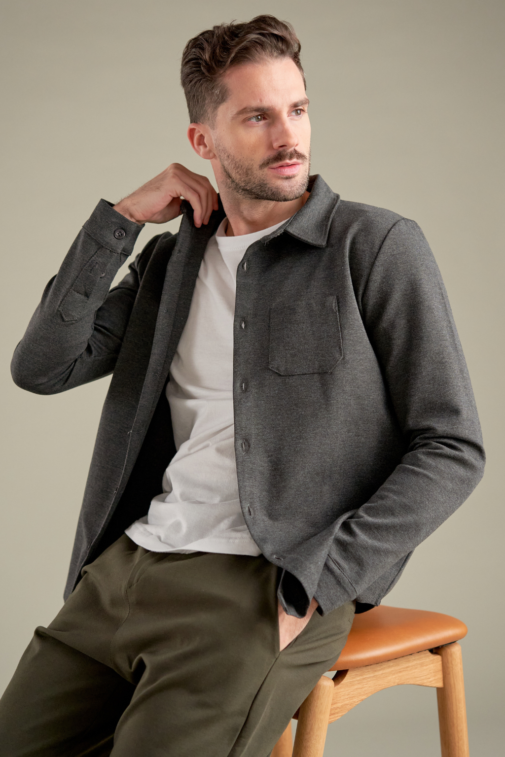 Performance Overshirt - Melert grå