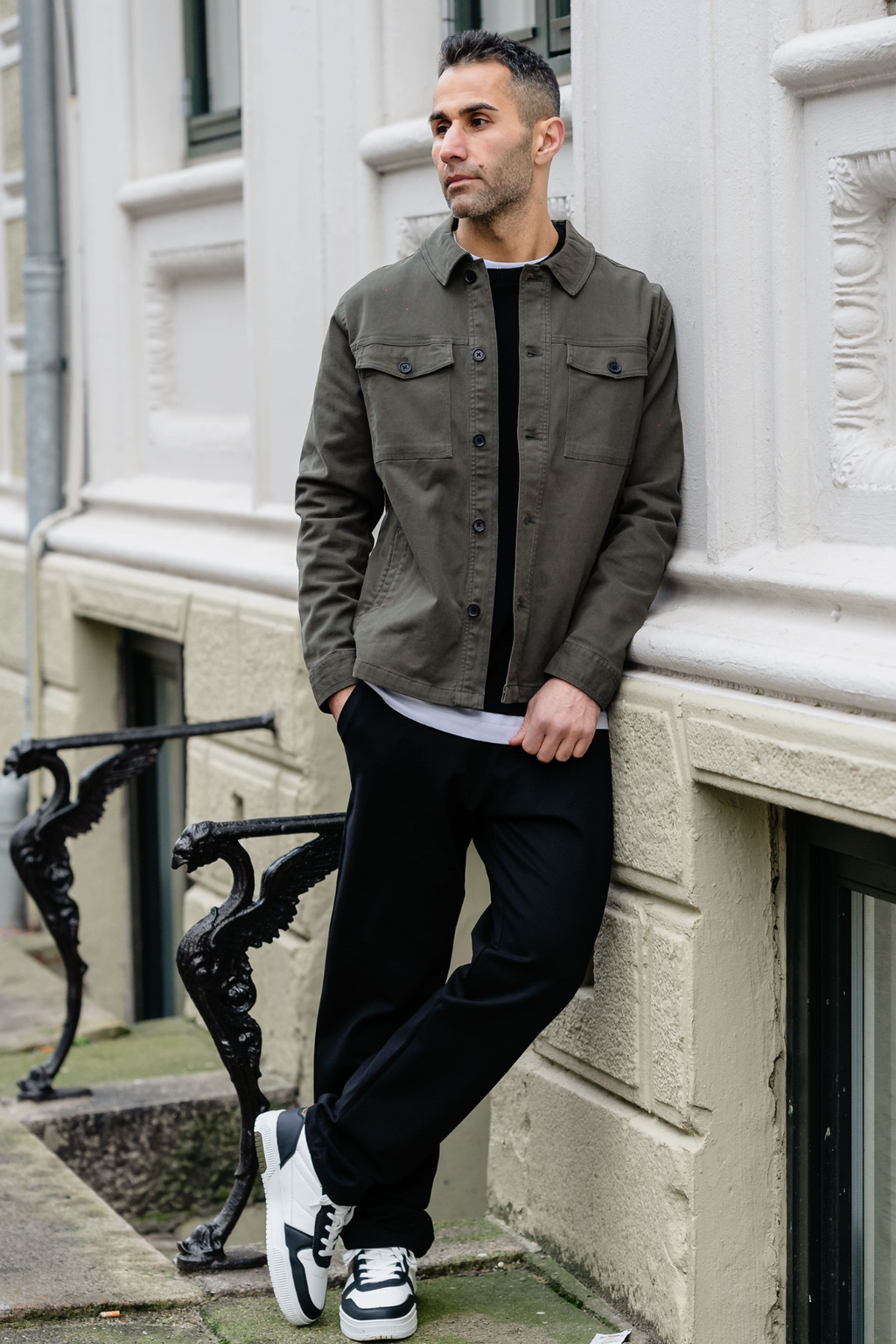 Twill Skjortejakke - Mørk Oliven