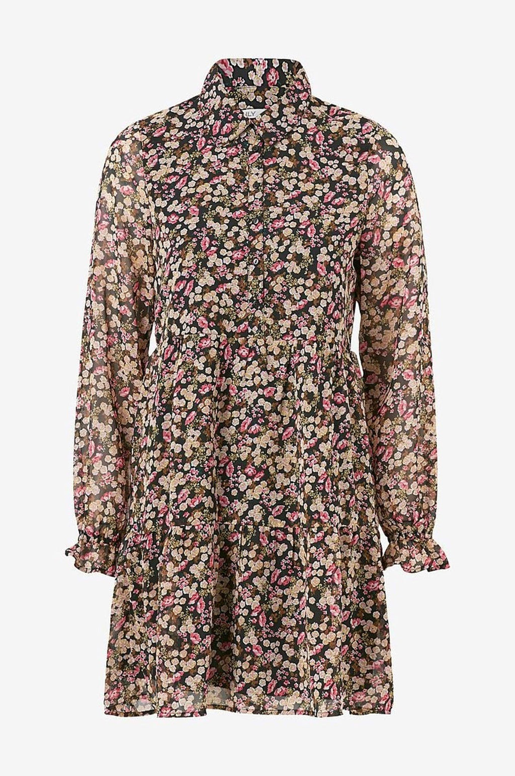 Ingrid langermet kjole - Brun