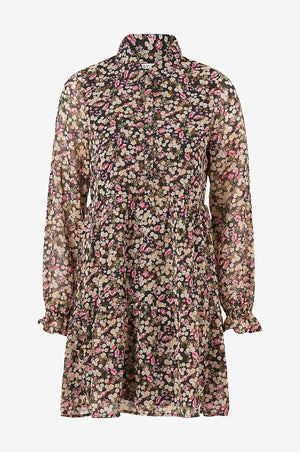 Ingrid langermet kjole - Brun