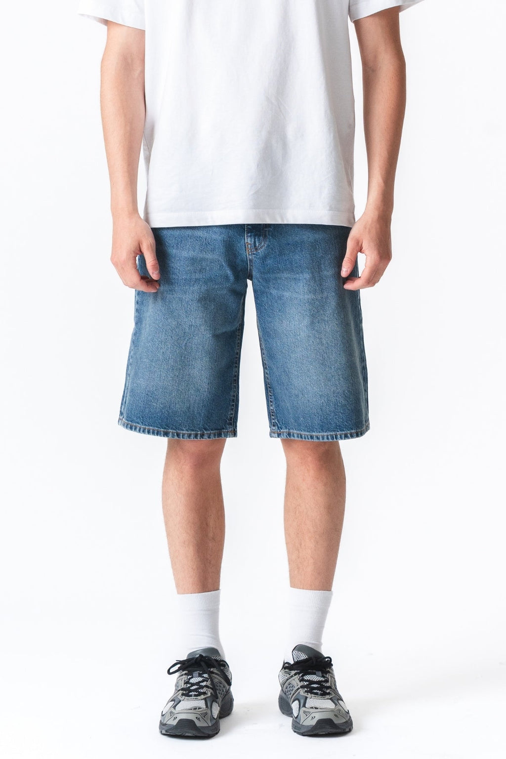 Denim Shorts Loose - Blå