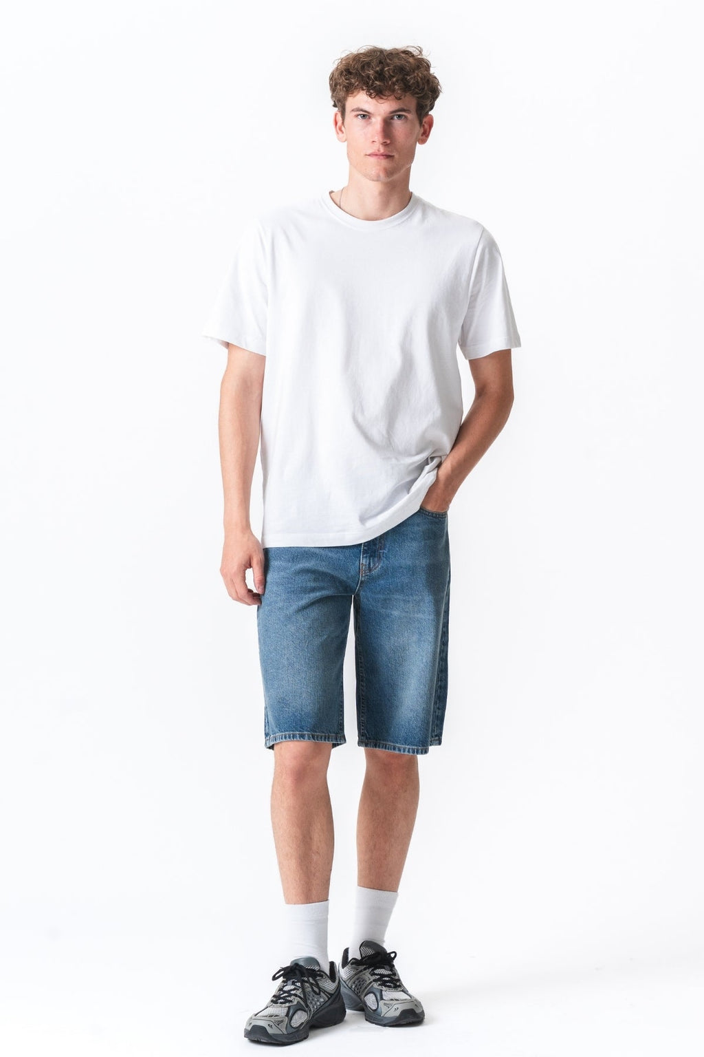 Denim Shorts Loose - Blå