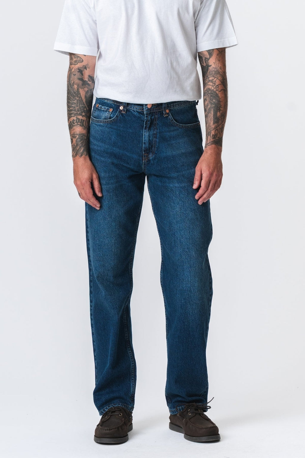 Noah Loose Fit Jeans - Mørk Blå Denim