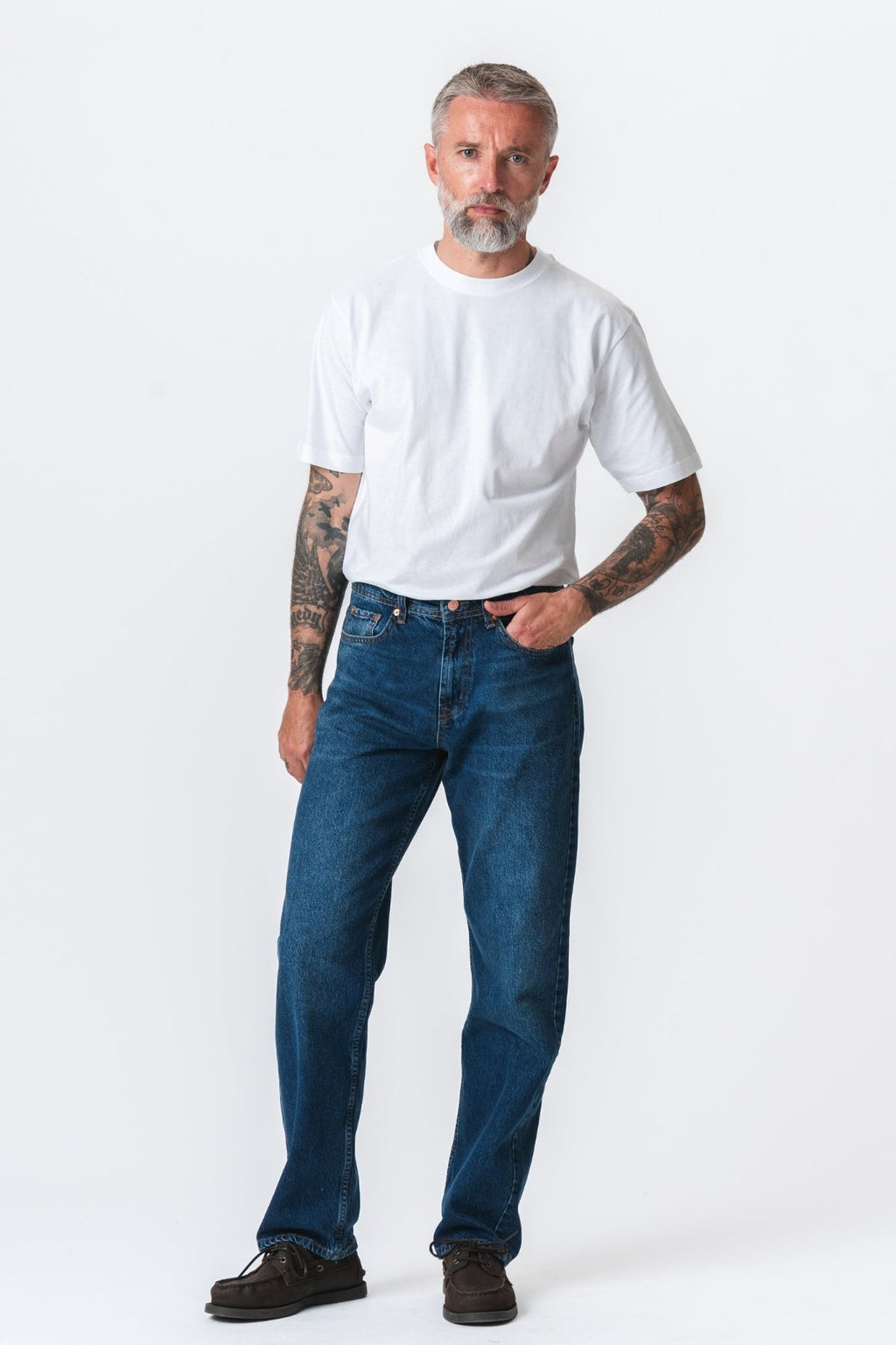 Noah Loose Fit Jeans - Mørk Blå Denim