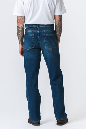 Noah Loose Fit Jeans - Mørk Blå Denim
