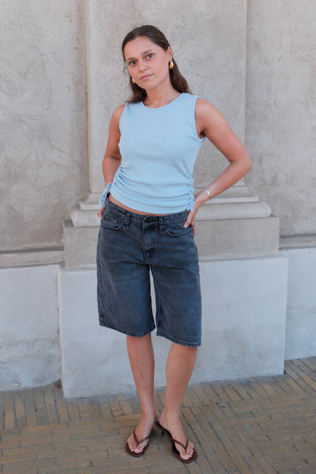 Kennedy O-Neck Topp - Cashmere Blue