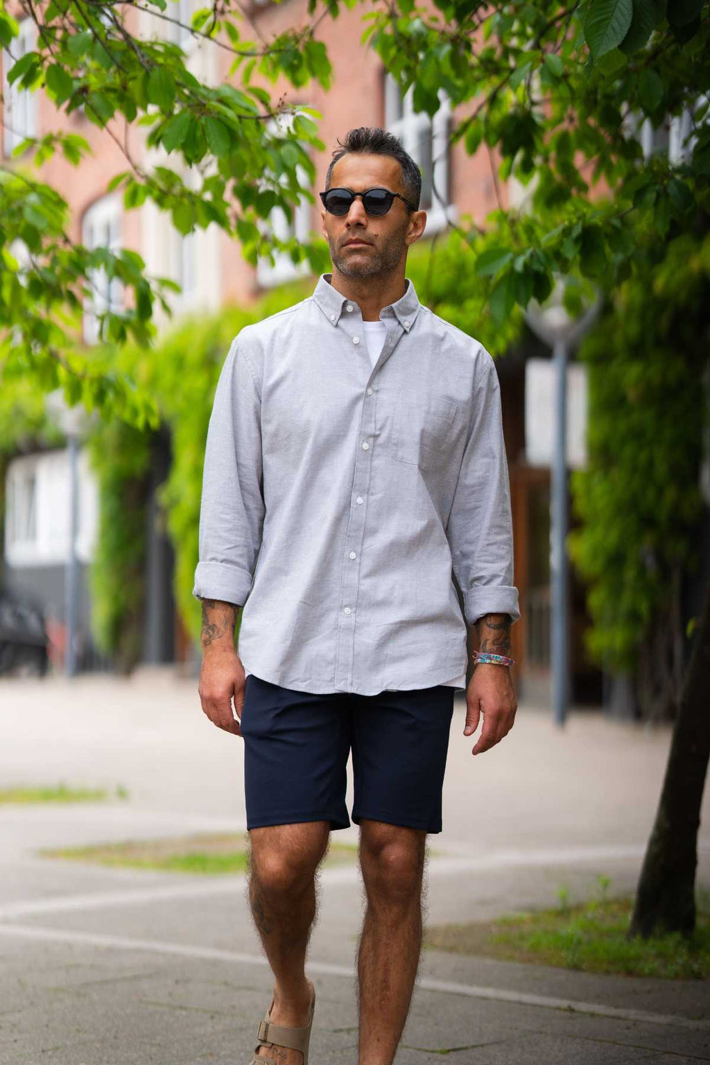 Den Originale Performance Oxford Skjorte - Grå